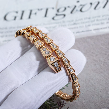 [Basjewels]SERPENTI BRACELET 6.8MM PINK GOLD DIAMOND