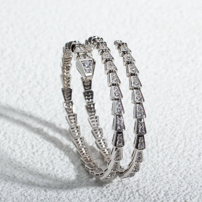 [Basjewels]SERPENTI BRACELET SILVER DIAMOND DOUBLE ROW