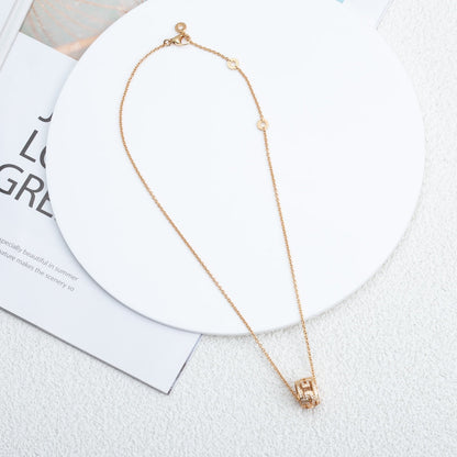 [Basjewels]PARENTESI NECKLACE PINK GOLD DIAMOND