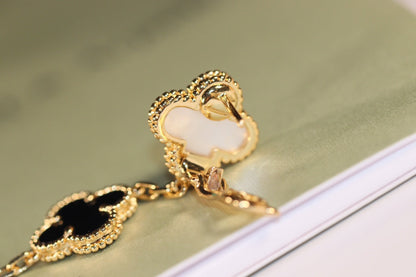 [basloveJW]CLOVER EARRINGS GOLD ONYX MOP 3 MOTIF