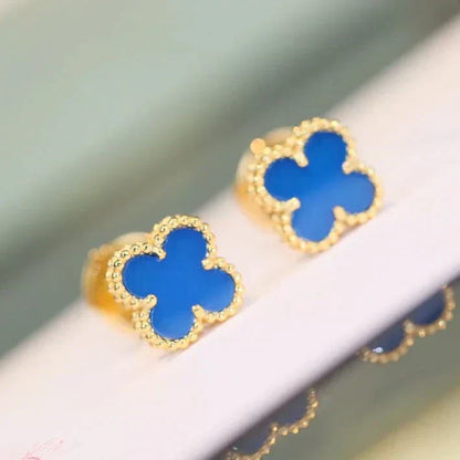 [basloveJW]CLOVER MINI 9.5MM TURQUOISE EARRINGS