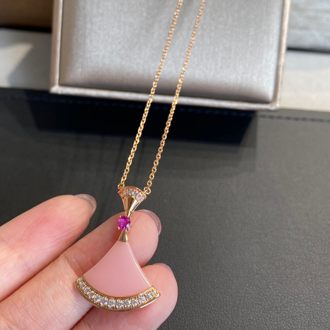 [Basjewels]DREAM NECKLACE PINK OPAL