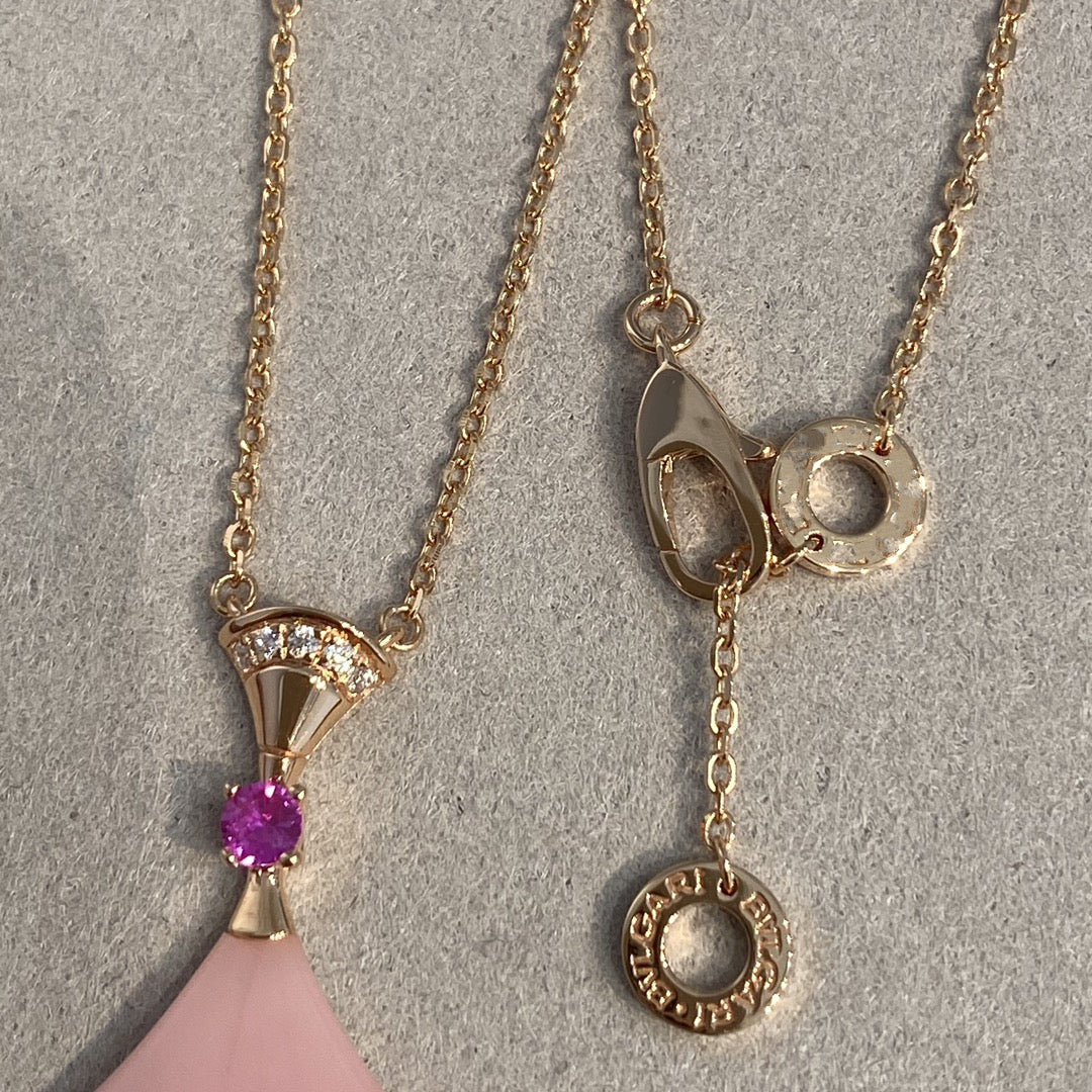 [Basjewels]DREAM NECKLACE PINK OPAL