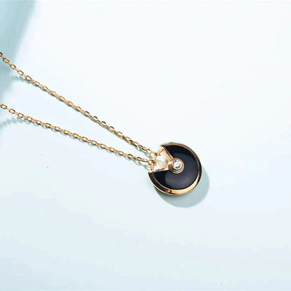 [basloveJW]AMULETTE GOLD CARNELIAN ONYX NECKLACE