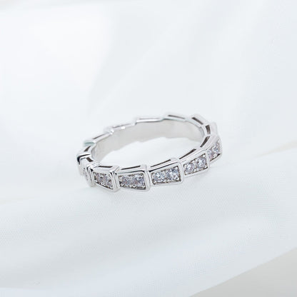 [Basjewels]SERPENTI RING SILVER DIAMOND PAVED 3MM