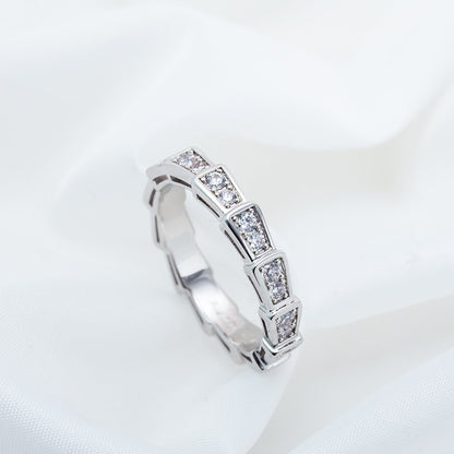 [Basjewels]SERPENTI RING SILVER DIAMOND PAVED 3MM