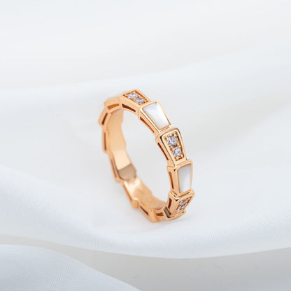 [Basjewels]SERPENTI RING PINK GOLD DIAMOND MOP 3MM