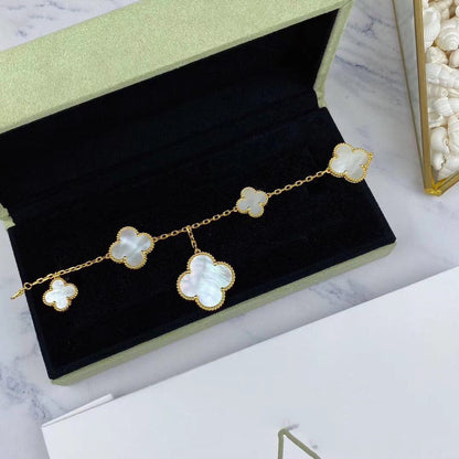 [basloveJW]MAGIC CLOVER MOP GOLD BRACELET 5 MOTIFS