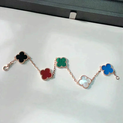 [basloveJW]CLOVER 5 MOTIFS MULTICOLOR  BRACELET