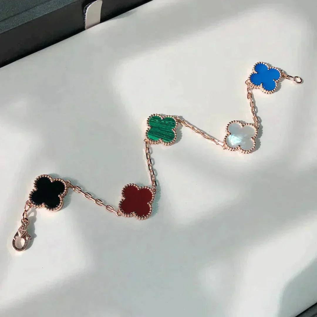 [basloveJW]CLOVER 5 MOTIFS MULTICOLOR  BRACELET