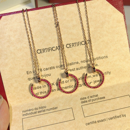 [basloveJW]JUSTE NECKLACE GOLD RED DIAMONDS