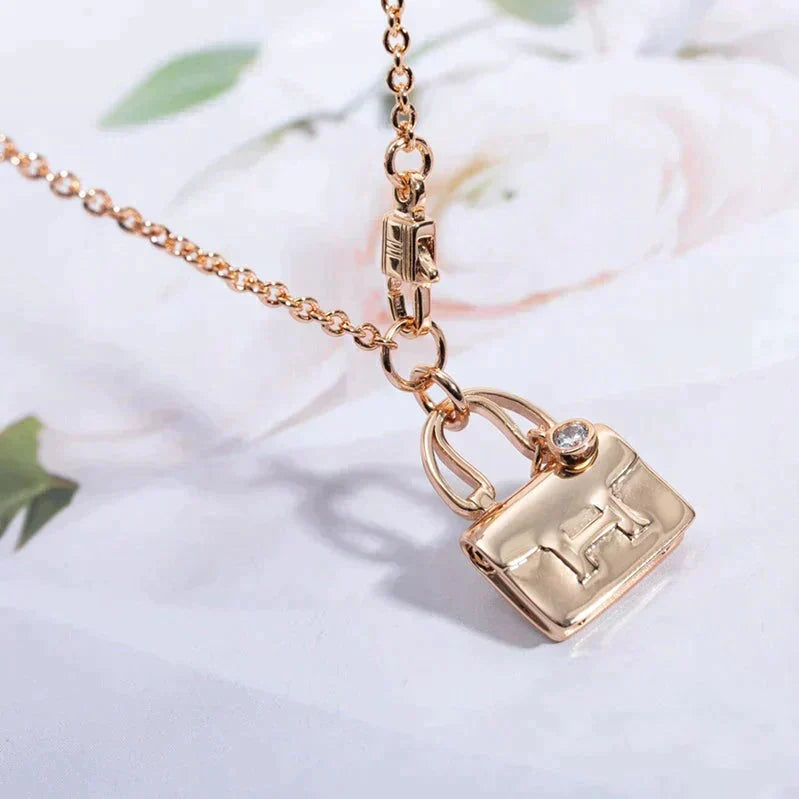 [Basjewels]AMULETTE PEDANT ROSE GOLD NECKLACE