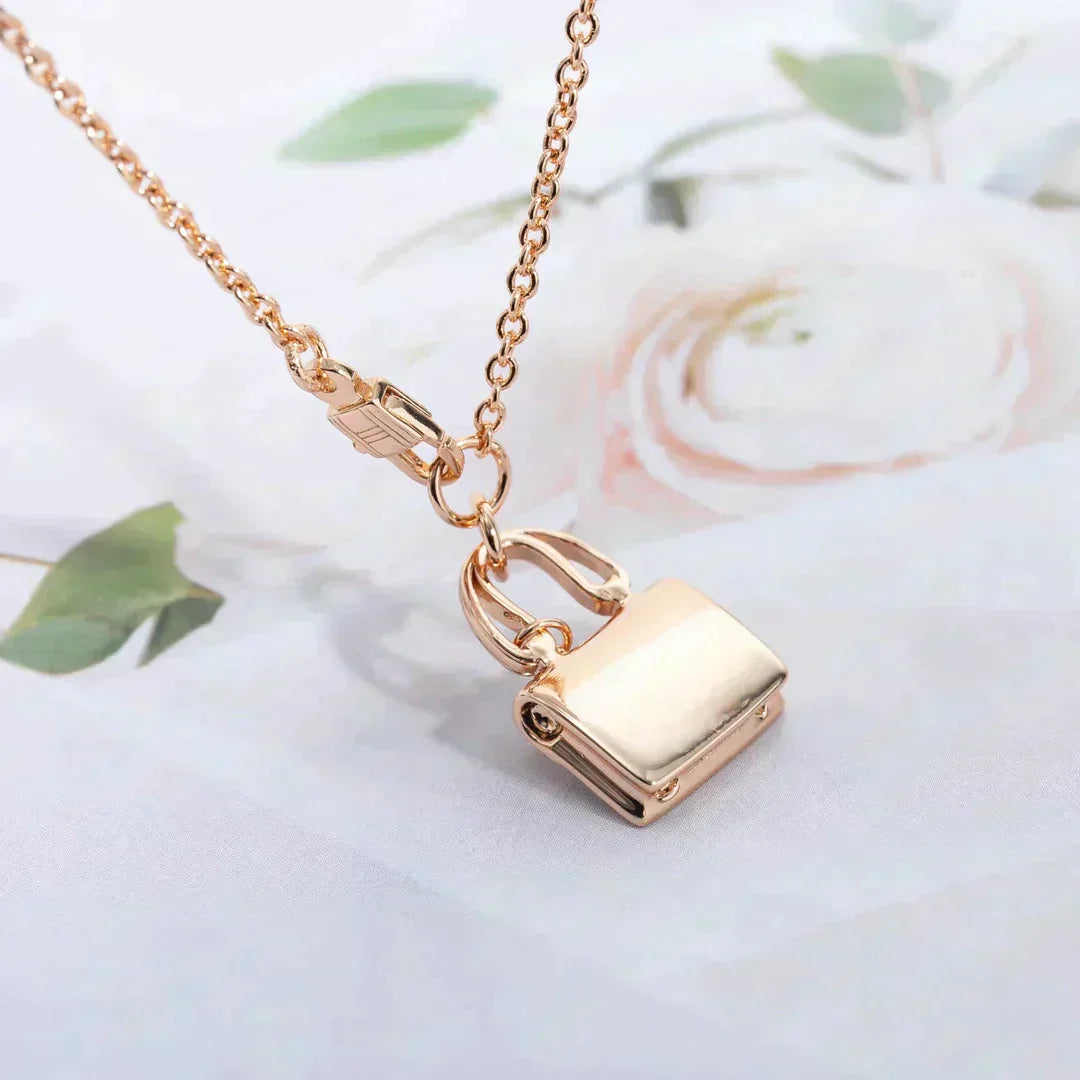 [Basjewels]AMULETTE PEDANT ROSE GOLD NECKLACE