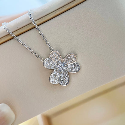 [basloveJW]CLOVER DIAMOND NECKLACE SILVER