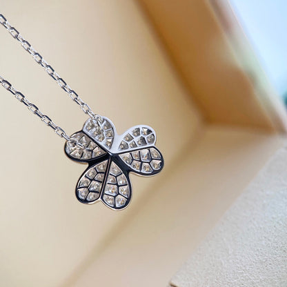 [basloveJW]CLOVER DIAMOND NECKLACE SILVER