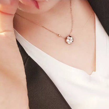 [Basjewels]SUN MOP GOLD 1 DIAMOND NECKLACE