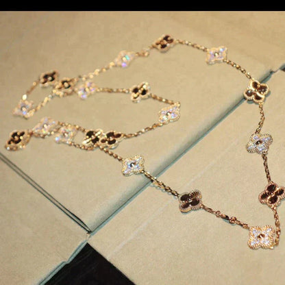 [basloveJW]CLOVER 20 MOTIFS LASER DIAMOND NECKLACE