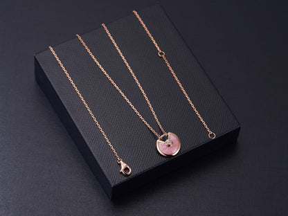 [basloveJW]AMULETTE ROSE GOLD PINK MOP NECKLACE