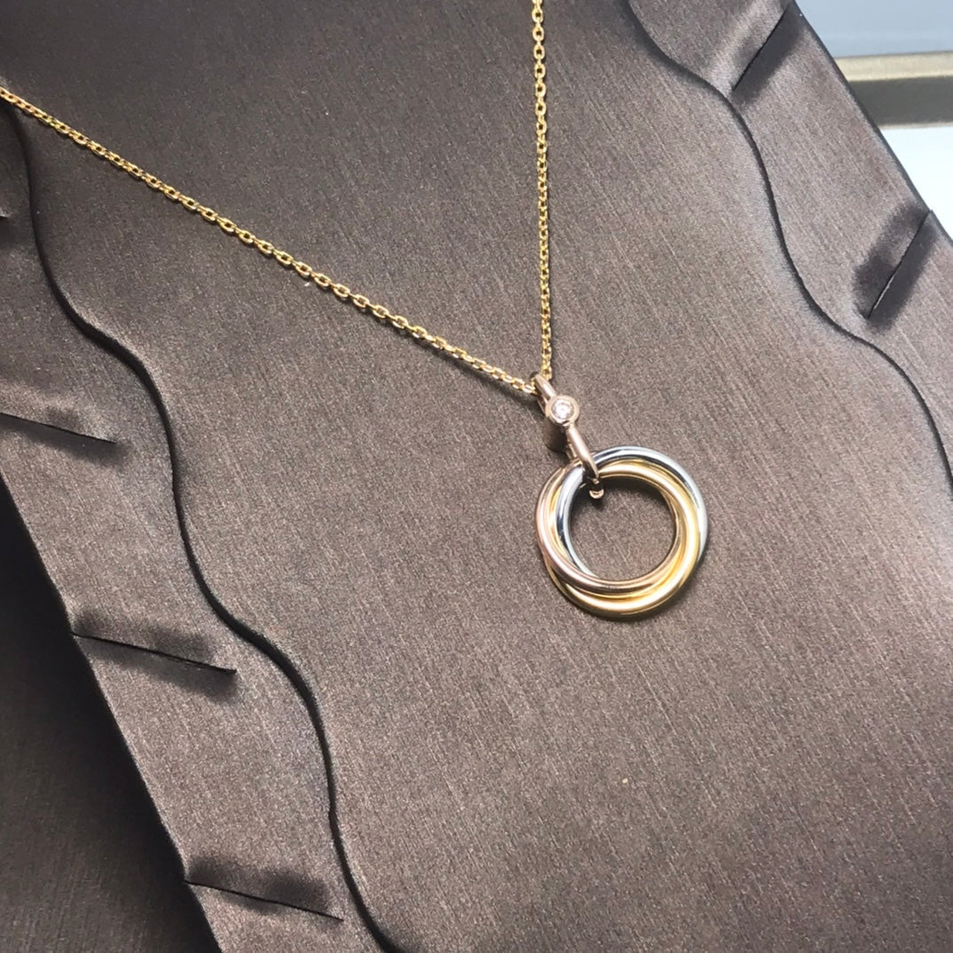 [basloveJW]TRINITY SILVER GOLD PINK GOLD NECKLACE