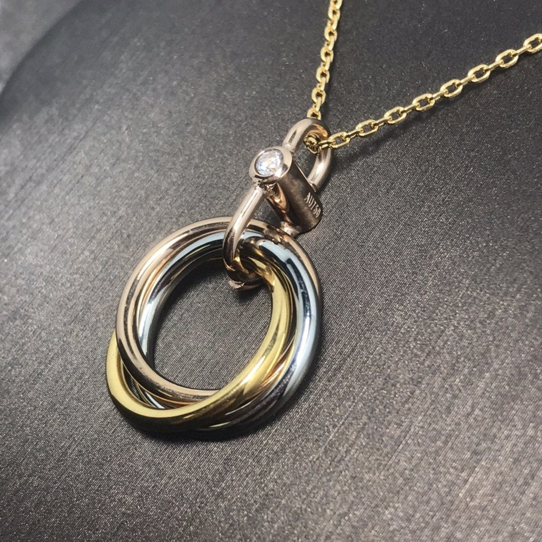 [basloveJW]TRINITY SILVER GOLD PINK GOLD NECKLACE