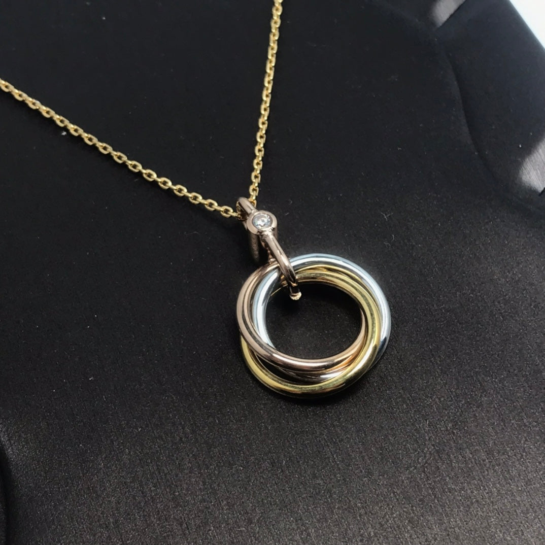 [basloveJW]TRINITY SILVER GOLD PINK GOLD NECKLACE