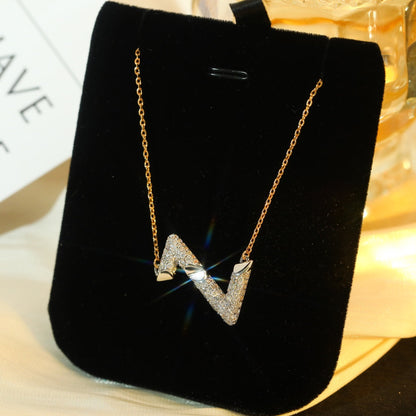 [Basjewels]VOLT SILVER DIAMOND PEDANT NECKLACE