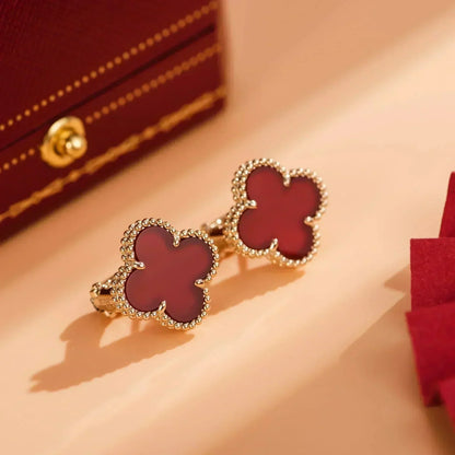 [basloveJW]CLOVER MEDIUM 1 MOTIFS CARNELIAN  EARRINGS