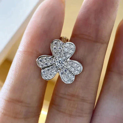 [basloveJW]CLOVER COMOS DIAMOND EARRINGS SILVER