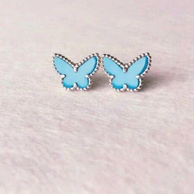 [basloveJW]BUTTERFLY TURQUOISE EARRINGS SILVER