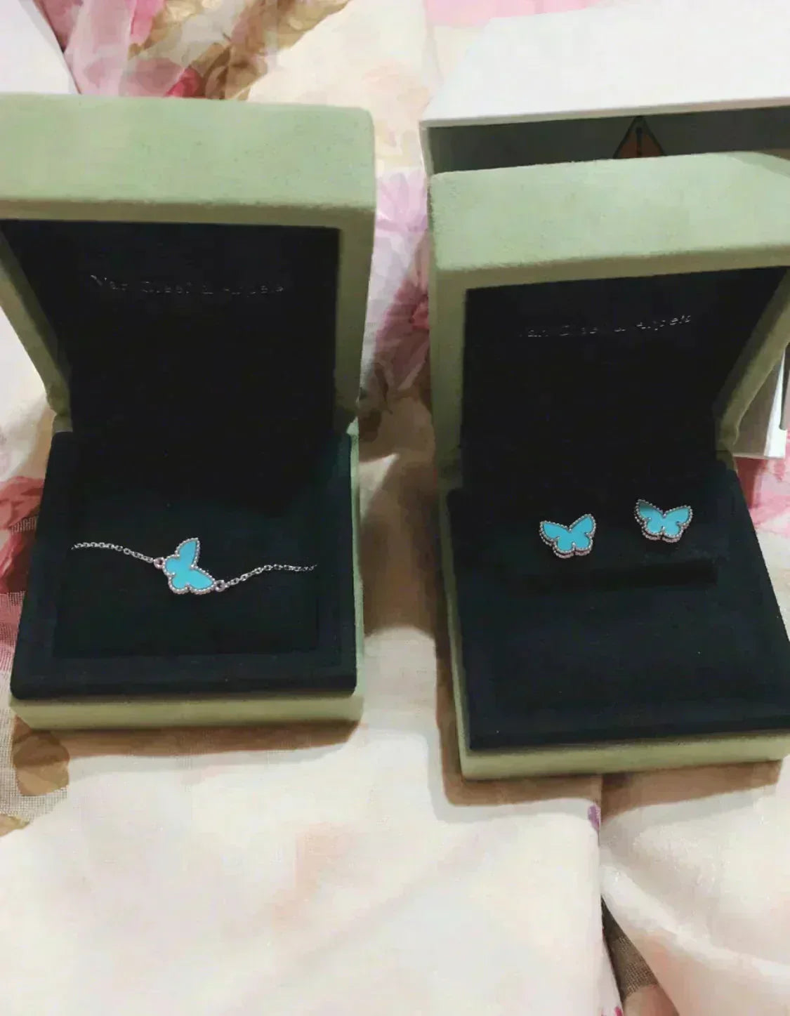 [basloveJW]BUTTERFLY TURQUOISE EARRINGS SILVER