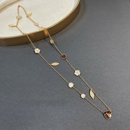 [basloveJW]LUCKY SPRING 15 MOTIFS GOLD NECKLACE