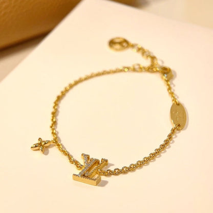 [Basjewels]LOGO STAR MOTIF GOLD BRACELET