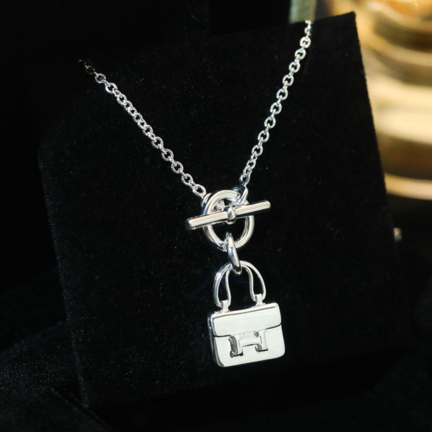 [Basjewels]POP H PEDANT SILVER NECKLACE