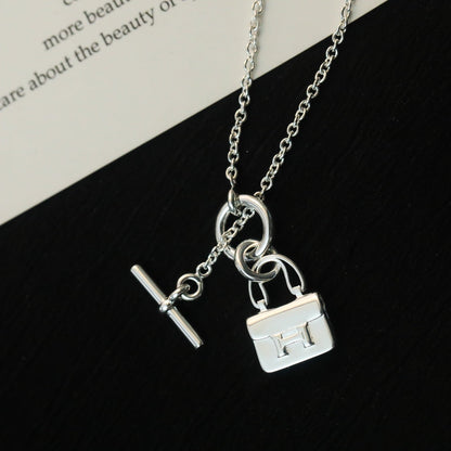 [Basjewels]POP H PEDANT SILVER NECKLACE