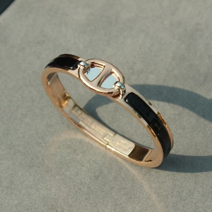 [Basjewels]CLIC CHAINE PINK GOLD BRACELET