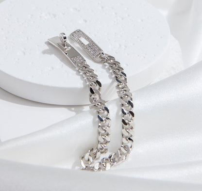 [Basjewels]KELLY CHAIN SILVER DIAMOND BRACELET