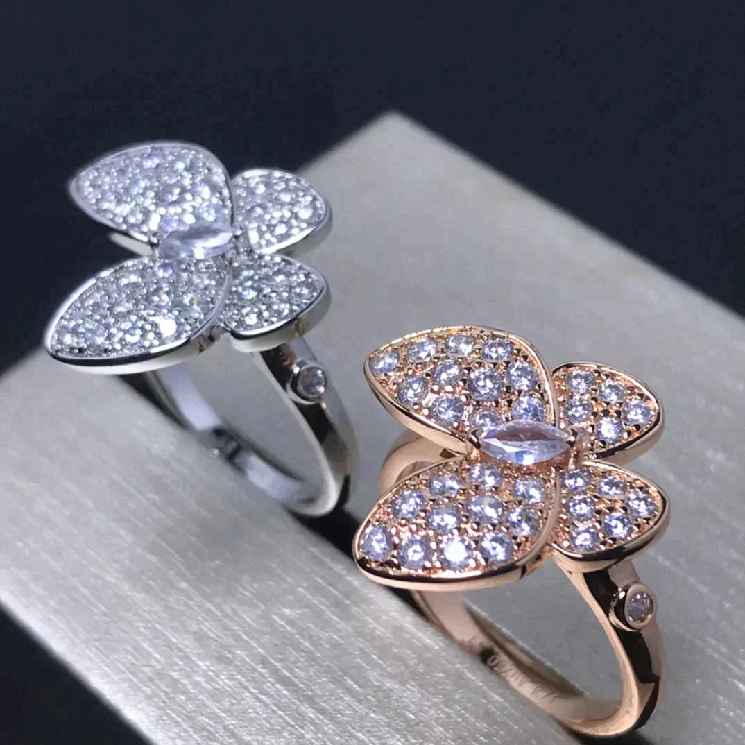 [basloveJW]BUTTERFLY PINK GOLD DIAMOND RING