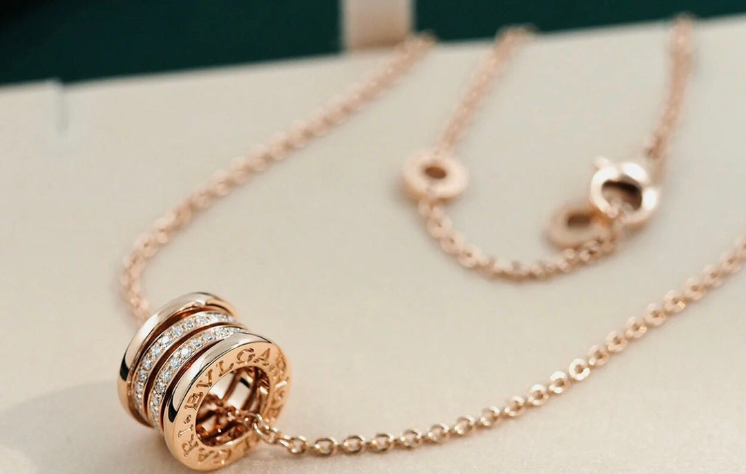 [Basjewels]ZERO 1 PINK GOLD DIAMOND NECKLACE