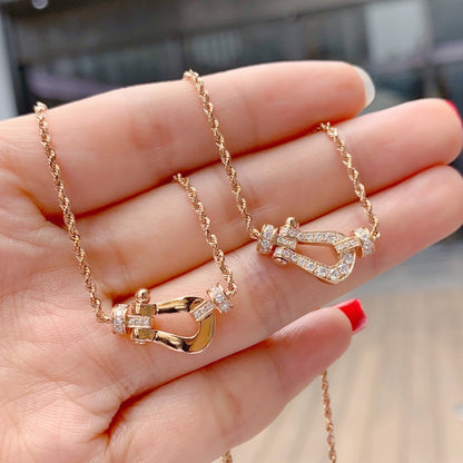 [Basjewels]FORCE 10 PINK GOLD DIAMOND NECKLACE