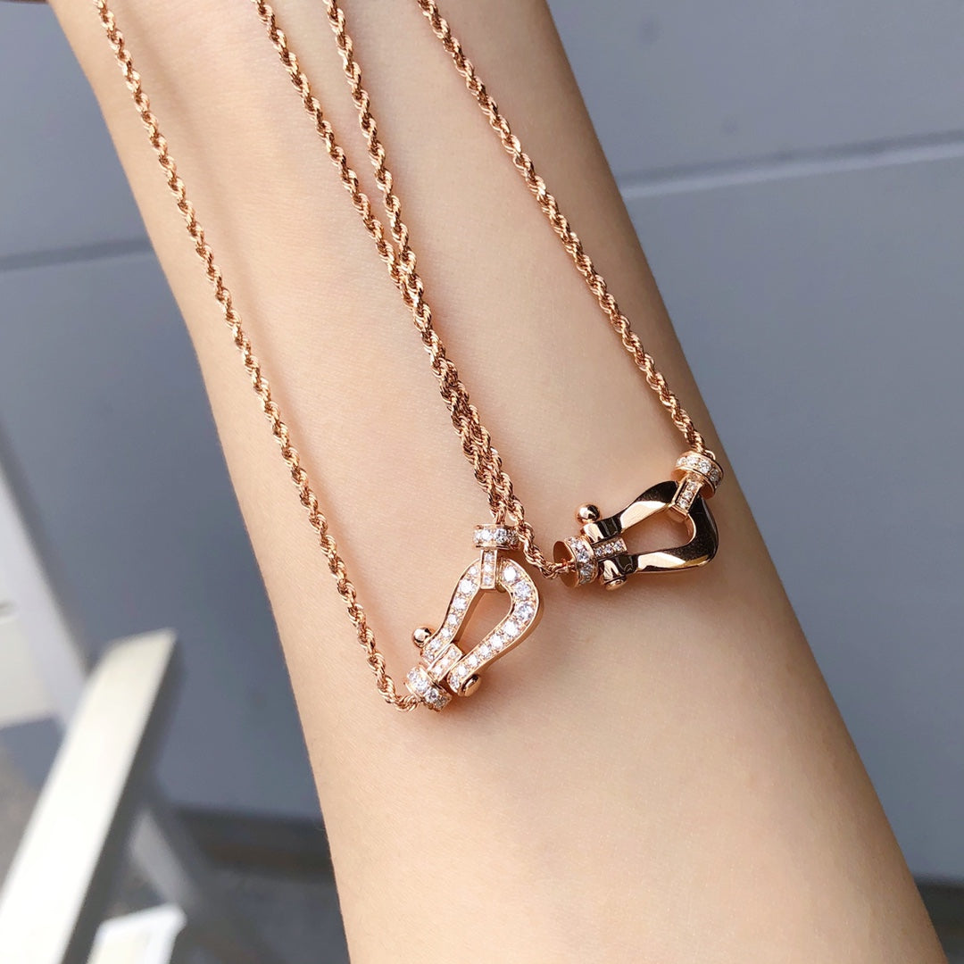 [Basjewels]FORCE 10 PINK GOLD DIAMOND NECKLACE