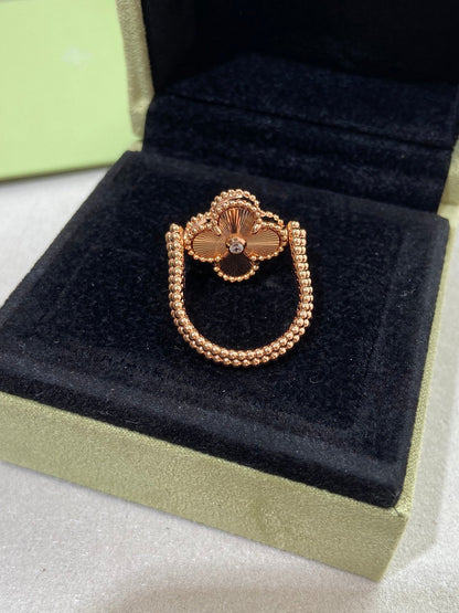 [basloveJW]CLOVER RIVERSIBLE ROSE GOLD RING