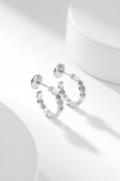 [Basjewels]BEE LOVE DIAMOND HOOP EARRINGS