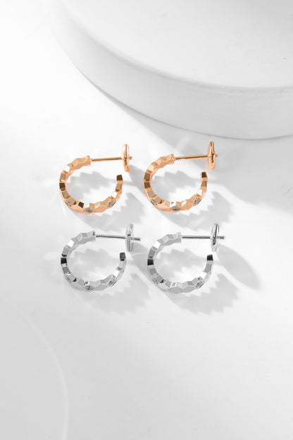 [Basjewels]BEE LOVE DIAMOND HOOP EARRINGS