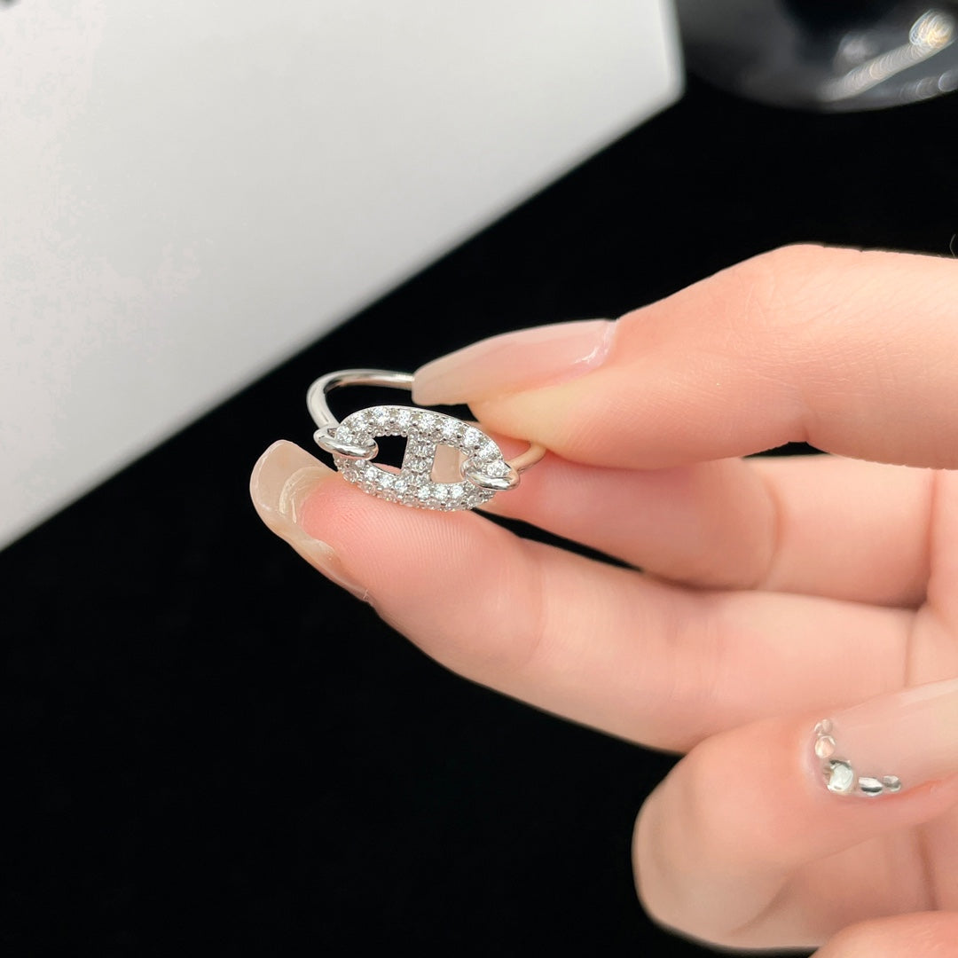 [Basjewels]RONDE SMALL SILVER DIAMOND RING