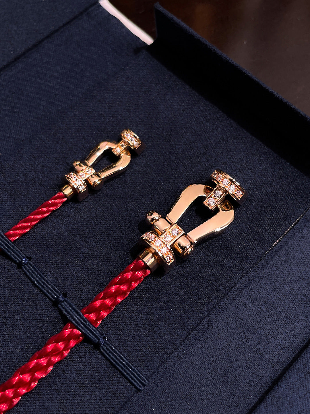 [Basjewels]FORCE 10 HALF DIAMOND PINK GOLD RED CORDERI LARGE AND MEDIUM MODEL