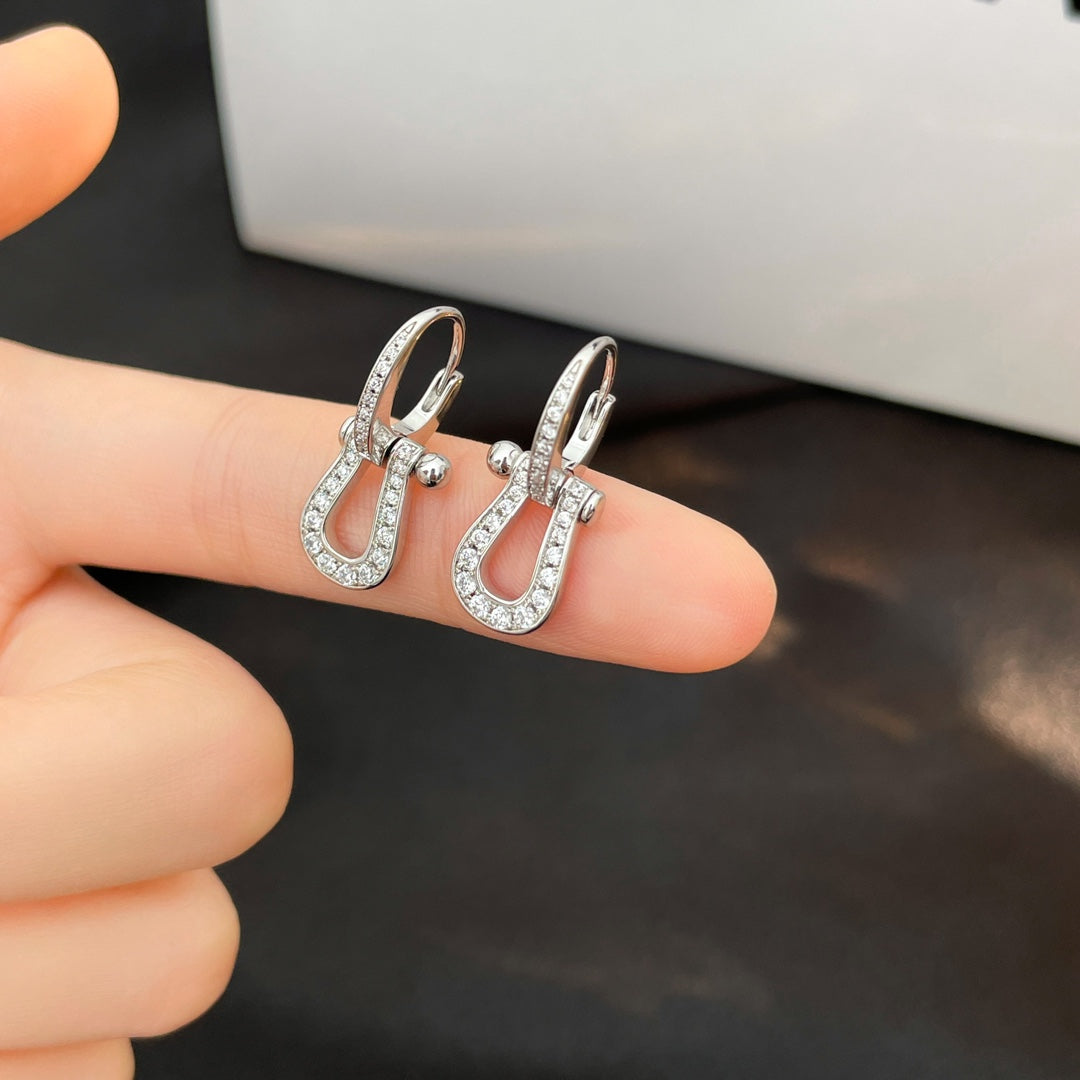 [Basjewels]FORCE 10 FULL DIAMOND DROP EARRINGS MEDIUM MODEL