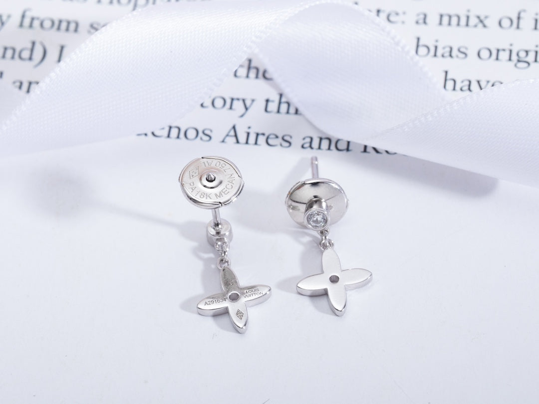 [Basjewels]VIDYLLE SILVER DIAMOND MINI DROP EARRINGS