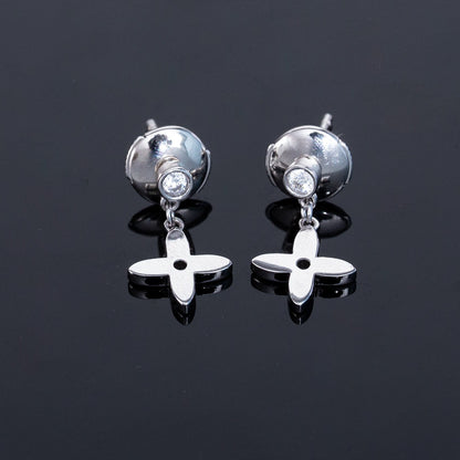 [Basjewels]VIDYLLE SILVER DIAMOND MINI DROP EARRINGS