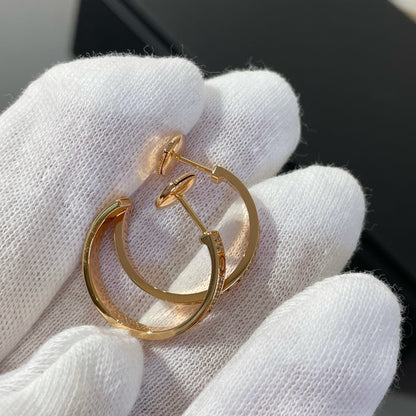 [basloveJW]LOVE DIAMOND PINK GOLD HOOP EARRINGS