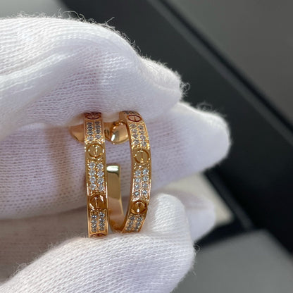 [basloveJW]LOVE DIAMOND PINK GOLD HOOP EARRINGS